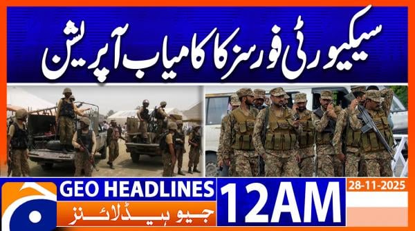 Headlines Geo News 12 AM (28 Nov 2025)