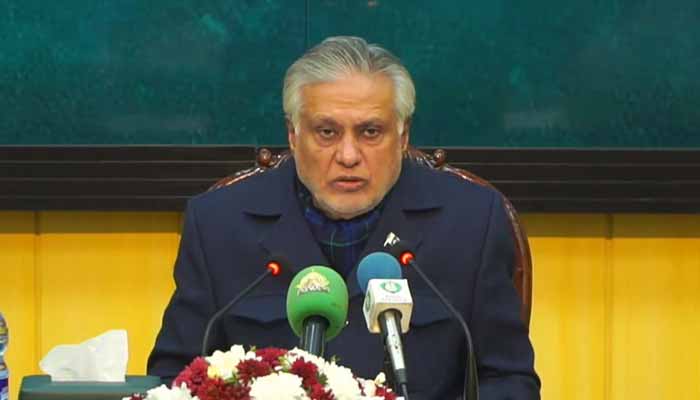 Deputy Prime Minister and Foreign Minister Ishaq Dar speaks during media briefing at Foreign Office, Islamabad, November 29, 2025. — Screengrab via YouTube/Geo News