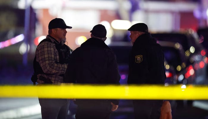 Members of the police work at the scene after several people were shot at a family gathering in Stockton, California, US on November 29, 2025. — Reuters