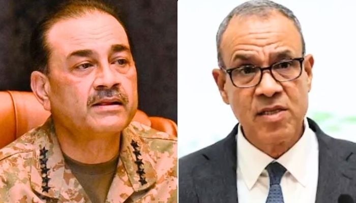 Chief of Army Staff (COAS) Field Marshal Asim Munir (left) and Egyptian Foreign Minister Dr Badr Ahmed Mohamed Abdelatty. — ISPR/Reuters