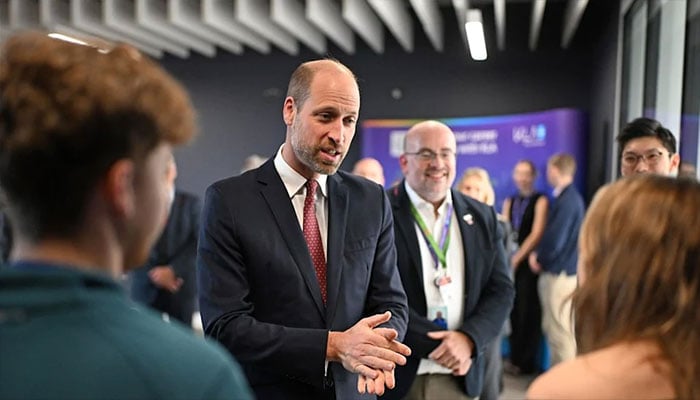Prince William encouraging the next generation of talent.