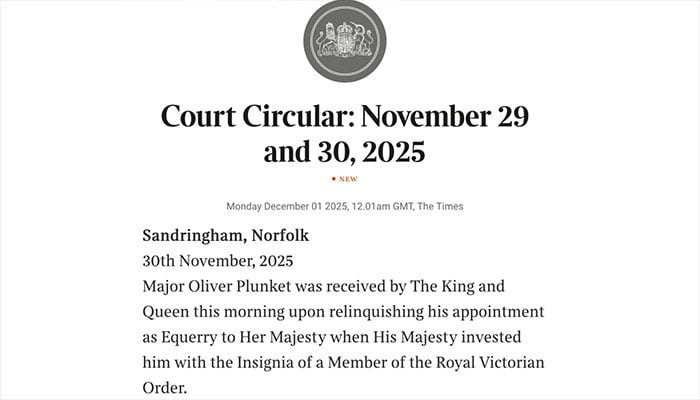 Ollie Plunket receives royal honour