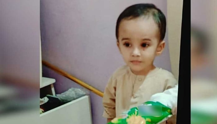 Three-year-old son Ibrahim, who lost his life in Karachi. — Geo News