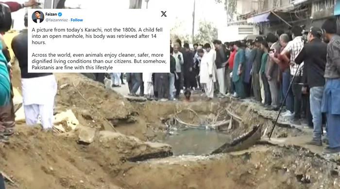 'Head hangs in shame': Netizens dismayed as Karachi boy dies after falling into open manhole
