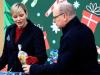 Princess Charlene seen with Albert as Monaco lights up