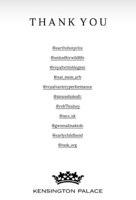 Prince William, Kate Middleton say thank you as 2025 comes to end