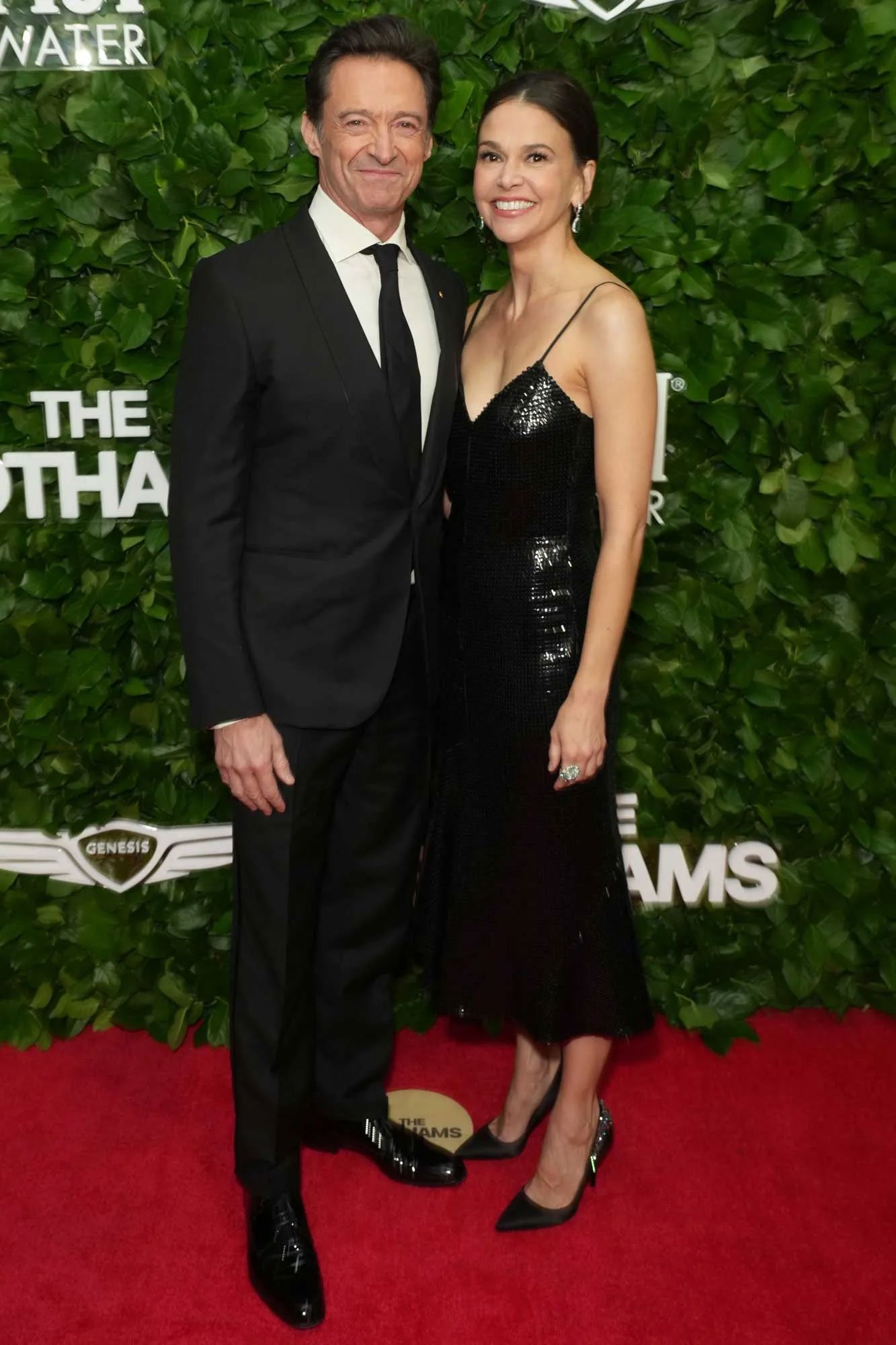 Hugh Jackman, Sutton Foster serve couple goals in matching outfits