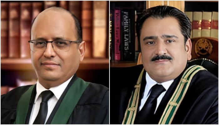 (From left) Sindh High Courts acting CJ Justice Zafar Ahmed Rajput and Balochistan High Court (BHC) Justice Muhammad Kamran Khan Malakhail. — websites of SHC and BHC/File
