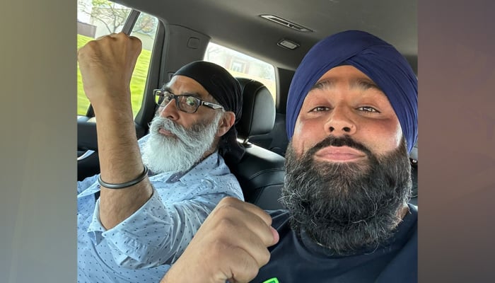 (From right to left) Khalistan Referendum organiser Inderjeet Singh Gosal and SFJ General Counsel Gurpatwant Singh Pannun. — Reporter