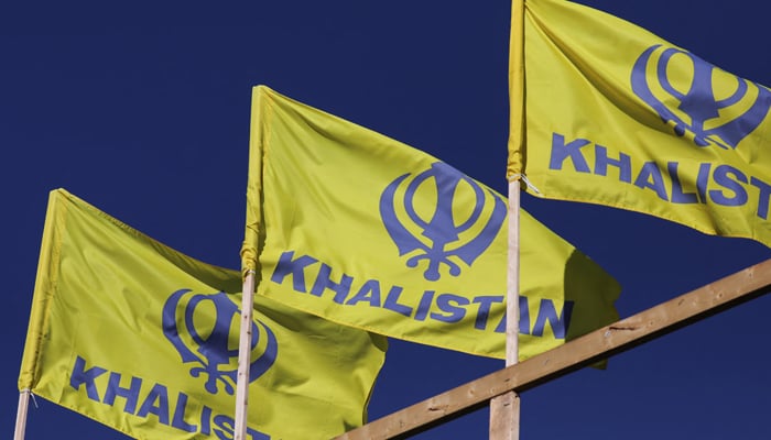 Pro-independence Khalistan flags are seen at the Guru Nanak Sikh Gurdwara temple in Surrey, British Columbia, Canada, September 20, 2023. — Reuters
