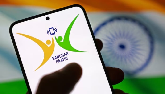Sanchar Saathi app logo and Indian flag appear in this illustration taken December 2, 2025. — Reuters