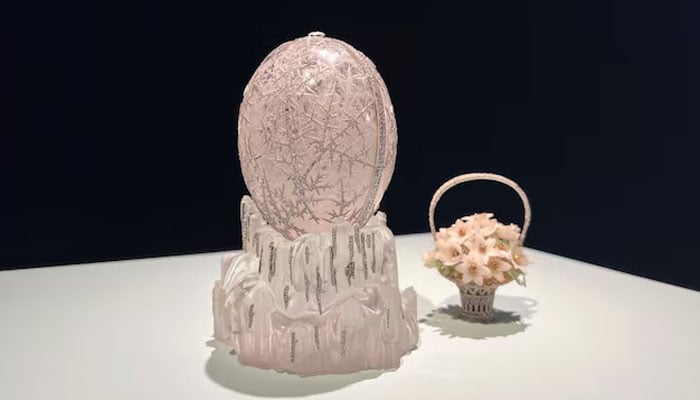 The Imperial Winter Egg by Faberge is displayed at Christie’s auction house in London, Britain, November 27, 2025. — Reuters
