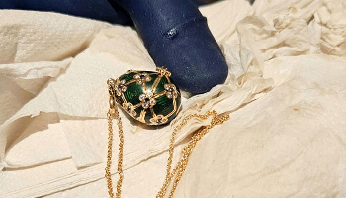 A New Zealand thief allegedly swallowed a Faberge egg on a pendant. —  AFP