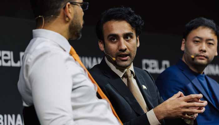 Pakistan Virtual Assets Regulatory Authority Chairman Bilal Bin Saqib speaks at a panel discussion in Dubai, United Arab Emirates, December 5, 2025. — X/@cryptocouncilpk