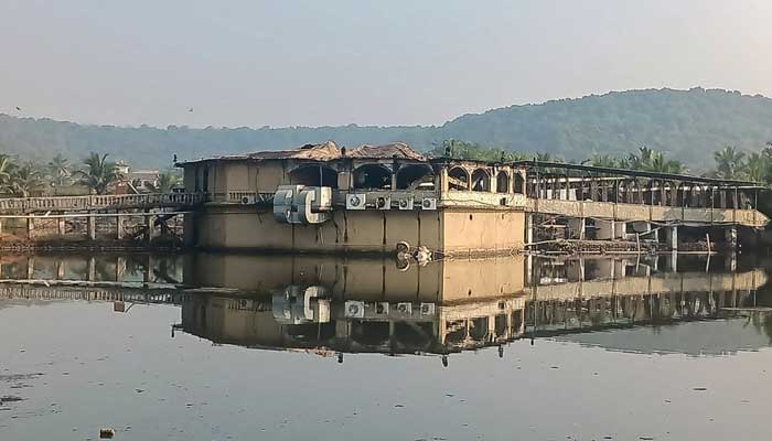 A general view shows the burned nightclub following a fire that broke out last midnight in Indias Goa on December 7, 2025. — AFP