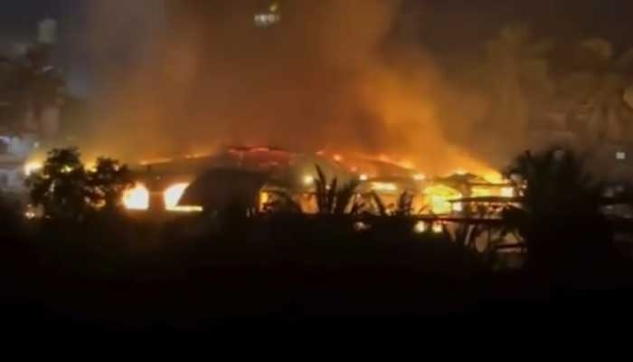 Massive blaze breaks out at a club in Arpora in Indias North Goa district. — Screengrab via X/@oheraldogoa