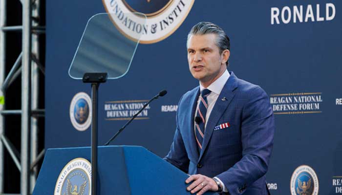 US Secretary of War Pete Hegseth gives a speech at the Reagan National Defence Forum at the Ronald Reagan Presidential Library in Simi Valley, California, US on December 6, 2025. — AFP