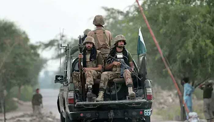 An image of Pakistan Army personnel in a military vehicle. — AFP/File