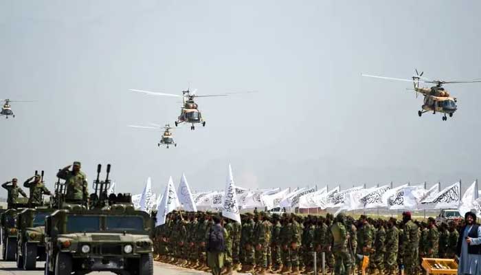 Afghan Taliban celebrate takeover of country at Bagram Air Base on August 14, 2025. — AFP