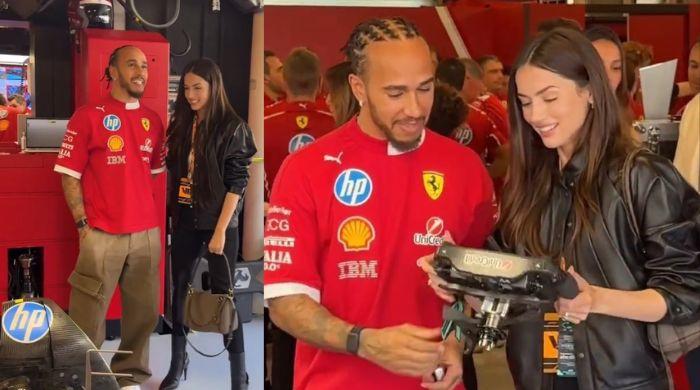 Ana de Armas viral Ferrari garage visit with Lewis Hamilton sends internet into frenzy
