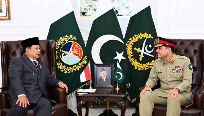 CDF Field Marshal Asim Munir (right) pictured with Indonesian President Prabowo Subianto on December 9. 2025. — ISPR