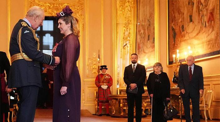 Penelope Mordaunt receives Damehood from King Charles at Windsor 