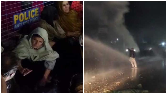 Police forcefully end sit-in staged by Imran Khan's sisters near Adiala jail