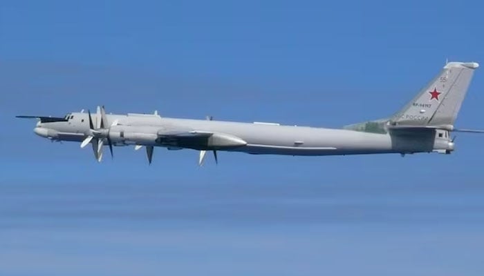 A Russian TU-95 bomber flies over East China Sea in this handout picture taken by Japan Air Self-Defence Force and released by the Joint Staff Office of the Defence Ministry of Japan July 23, 2019. — Reuters