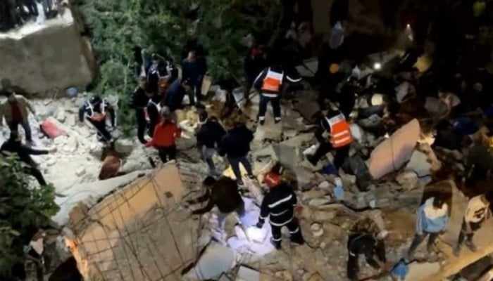 A screengrab taken from a video showing rescue operation at the site of buildings collapse. — X@TheCBIJ