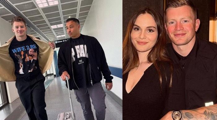 Adam Peaty celebrates stag do with Holly inspired t-shirt