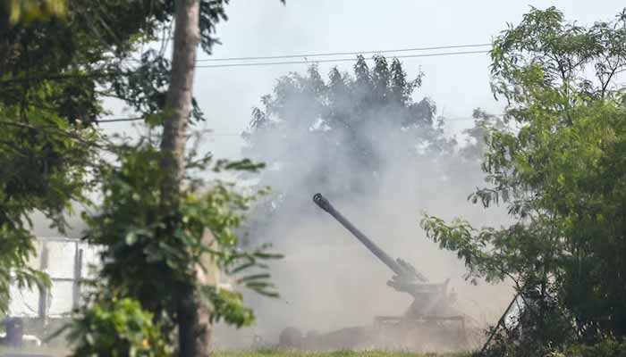A Thai military mobile unit fires towards Cambodias side after Thailand and Cambodia exchanged heavy artillery on Friday as their worst fighting in more than a decade stretched for a second day, in Surin, Thailand, July 25, 2025. — Reuters