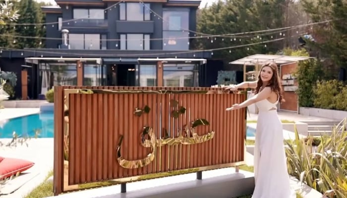 Host Ayesha Omar poses in front of the villa on the set of dating show Lazawal Ishq in Istanbul. — Instagram@ayesha.m.omar