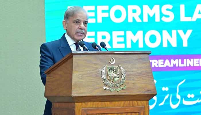 Prime Minister Shehbaz Sharif addresses launching ceremony of National Regulatory Reforms in Islamabad, December 13, 2025. — PID