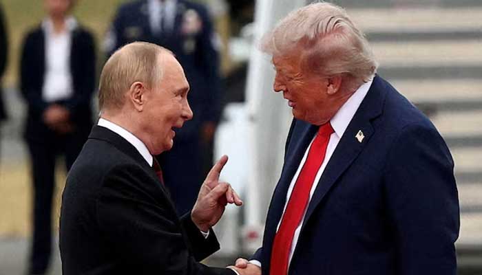 US President Donald Trump shakes hand with Russian President Vladimir Putin at Joint Base Elmendorf-Richardson in Anchorage, Alaska, US, August 15, 2025. — Reuters