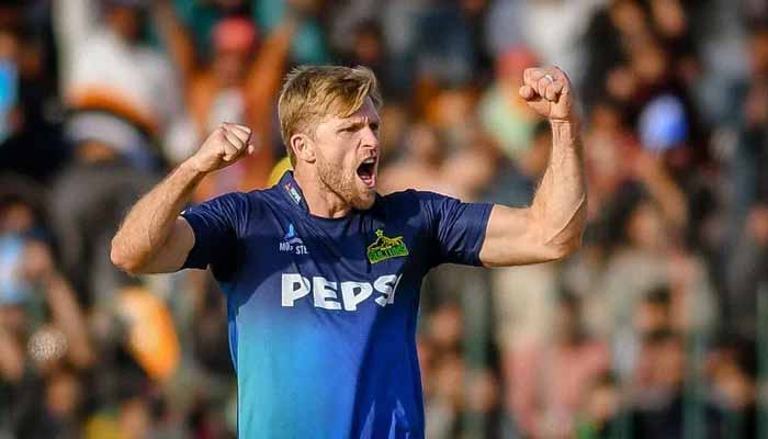 Multan Sultans David Willey celebrates taking a wicket during their PSL match against Quetta Gladiators at the Multan Cricket Stadium in Multan on February 25, 2024. — PSL