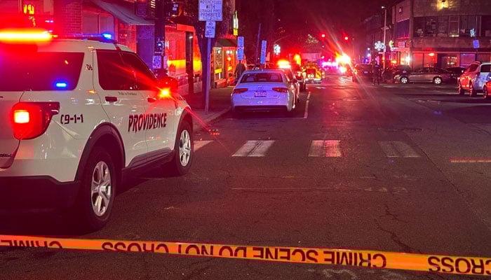 A police vehicle stands near the site of a mass shooting reported by authorities at Brown University in Providence, Rhode Island, US, December 13, 2025. — Reuters