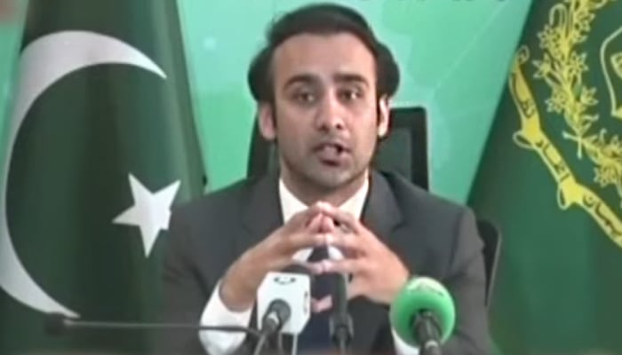 Special Assistant to the Prime Minister for Binance and Crypto and Chairman of PVARA Bilal bin Saqib addresses a press conference in Islamabad on December 14, 2025. — Screengrab via Geo news