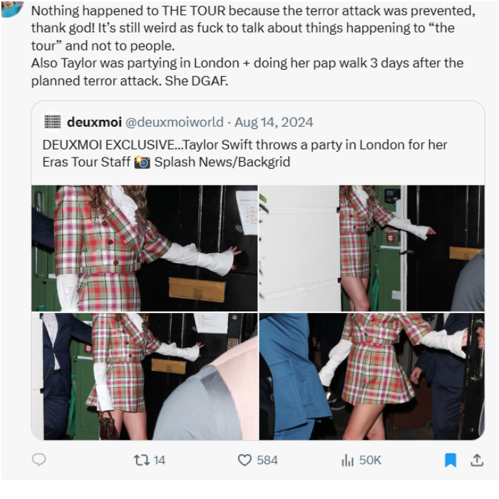 Taylor Swift fans accuse singer of twisting narrative after deadly event