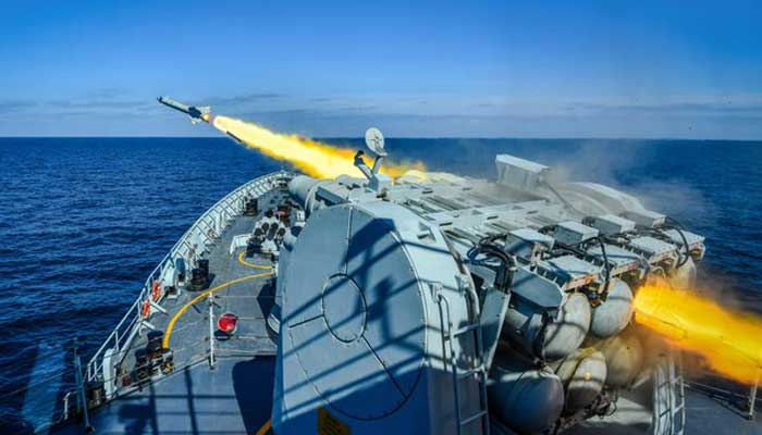 Pakistan Navy conducts live weapon firing of FM-90(N) ER Surface-to-Air Missile in the North Arabian Sea on December 15, 2025. — X@dgprPaknavy