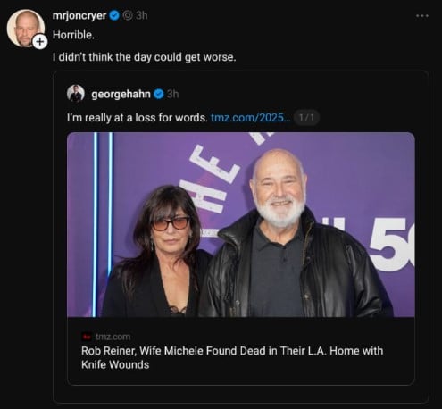 Rob Reiner dies: Hollywood reacts to directors horrendous death