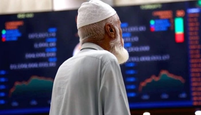 Broker is busy in trading at Pakistan Stock Exchange (PSX) in Karachi on Tuesday, July 1, 2025. — PPI