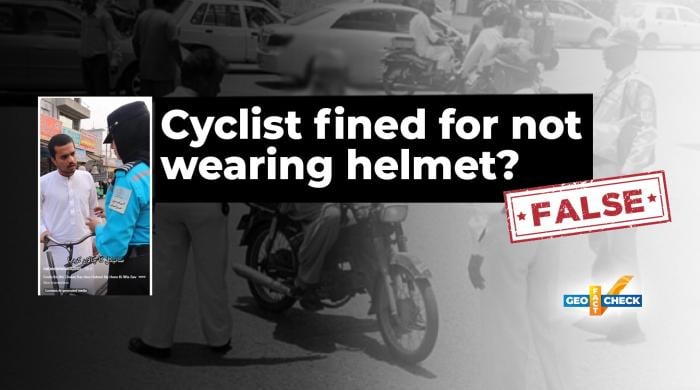 Fact-check: Cyclist fined for not wearing helmet in Islamabad video is AI generated