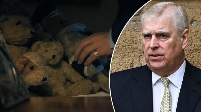What happens to Andrew's teddy bear collection after Royal Lodge exit