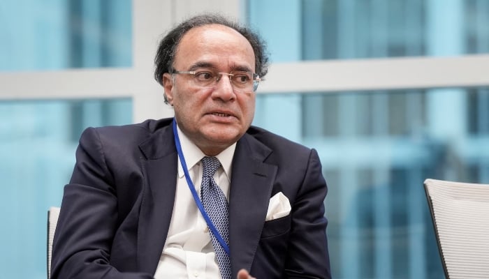 Pakistan Finance Minister Muhammad Aurangzeb speaks during a Reuters interview at the 2025 annual IMF/World Bank Spring Meetings in Washington, DC, US, April 25, 2025. — Reuters
