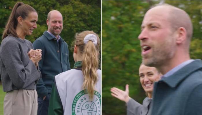 The future king takes on coaching duties during his latest visit to Fields in Trust