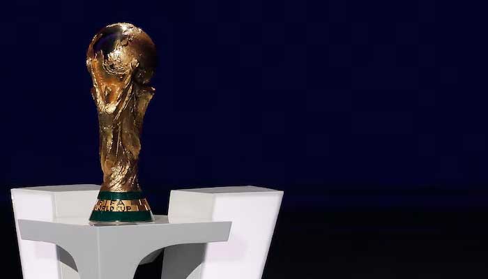 The World Cup trophy sits on a podium during the FIFA World Cup 2026 Final Draw at John F. Kennedy Center for the Performing Arts on December 5, 2025. — Reuters