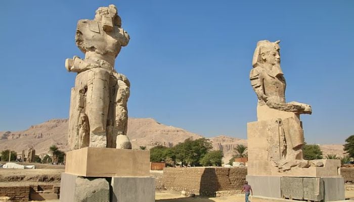 Egypt restores 3,000-year-old Colossi of Memnon destroyed by ancient earthquake (PC: Anadolu via Getty Iamges)