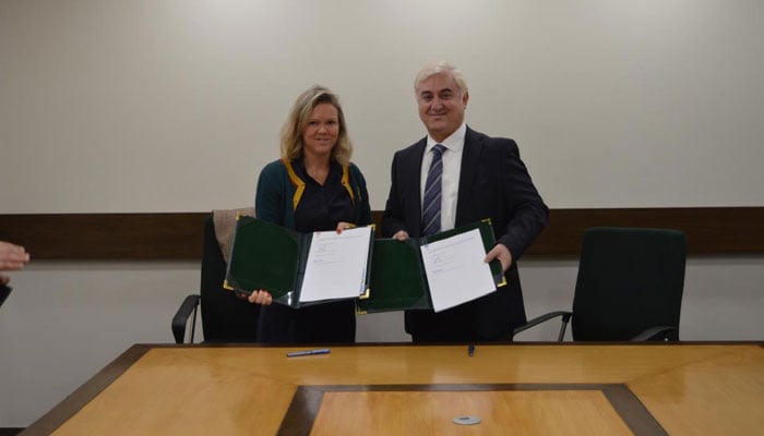 Representatives from the Aga Khan Foundation and the Embassy of Denmark in Islamabad pose for a photo during the signing ceremony on December 17, 2025. — The Aga Khan Foundation
