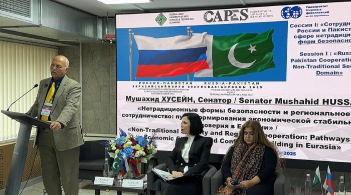Pakistan, Russia strategic partners in Eurasia, says Senator Mushahid Hussain