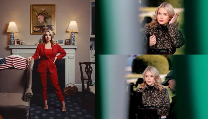 Karoline Leavitt claps back at her viral Vanity Fair closeup with behind-the-scenes photos